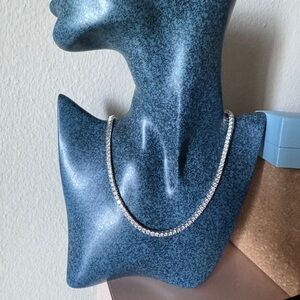 3.0mm Moissanite Tennis Necklace Sterling Silver